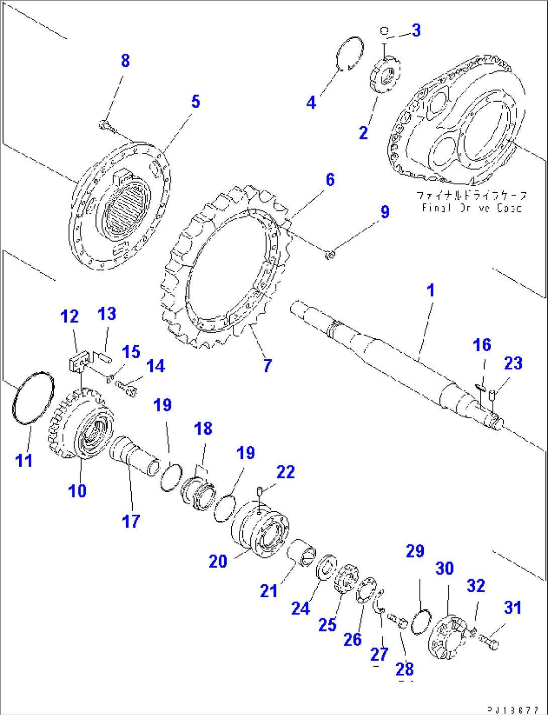 SPROCKET AND SHAFT(#35001-)