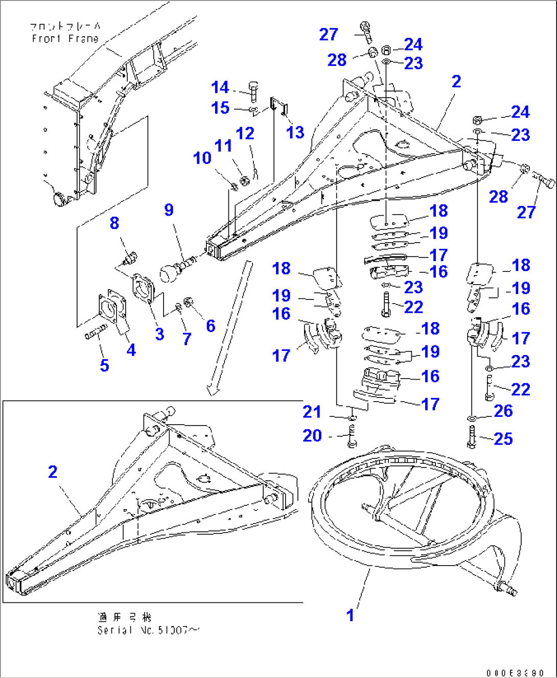 DRAWBAR AND CIRCLE SUPPORT(#.-)