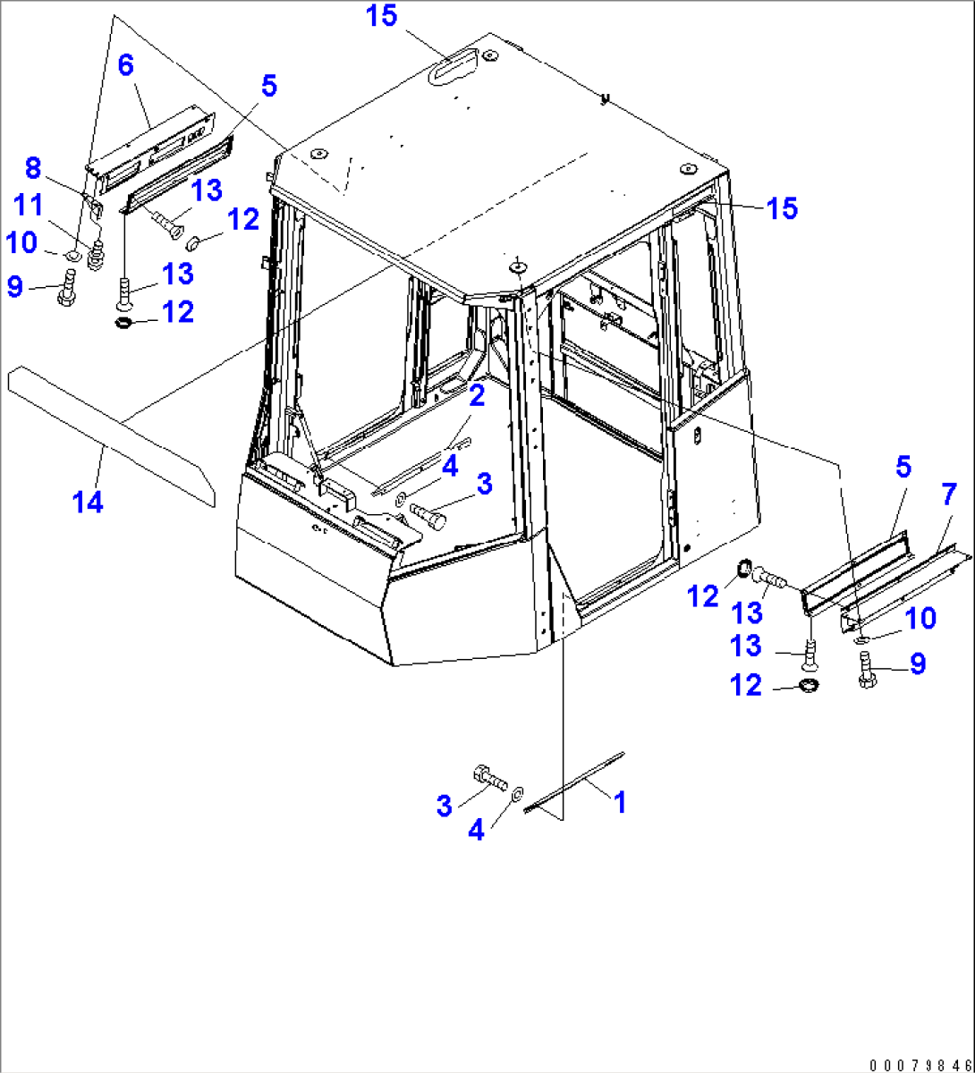 ROPS CAB (DOOR RELATED PARTS)(#A37001-A37046)