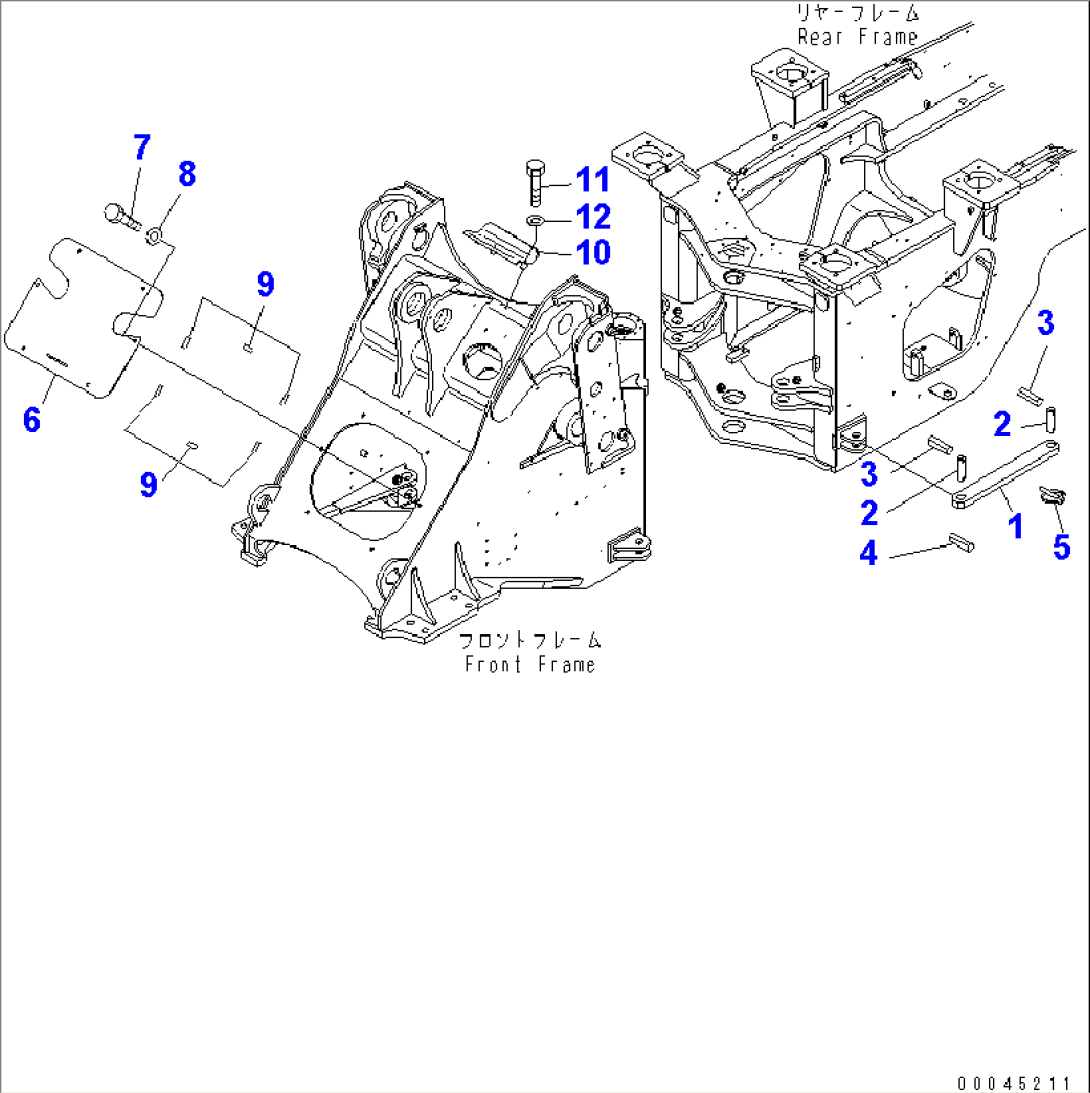 BAR LOCK AND COVER (FRONT COVER) (FOR 3-SPOOL CONTROL VALVE AND EXCEPT JAPAN)(#65001-)