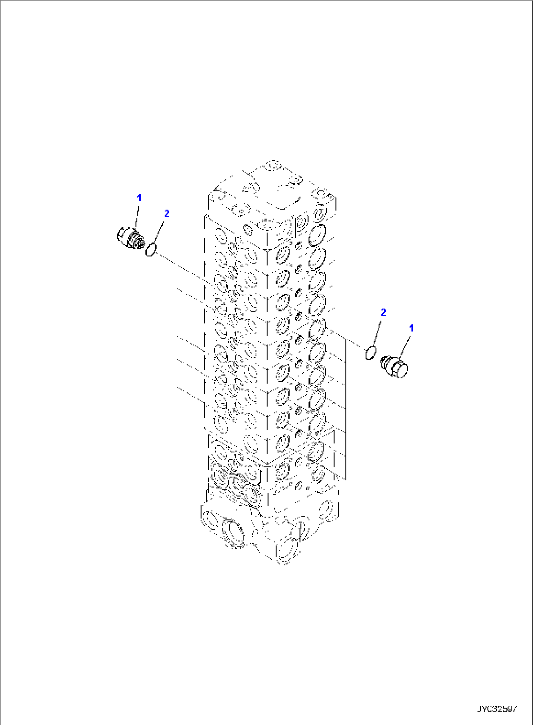 MAIN CONTROL VALVE, 2-ATTACHMENT, INNER PARTS (10/14)