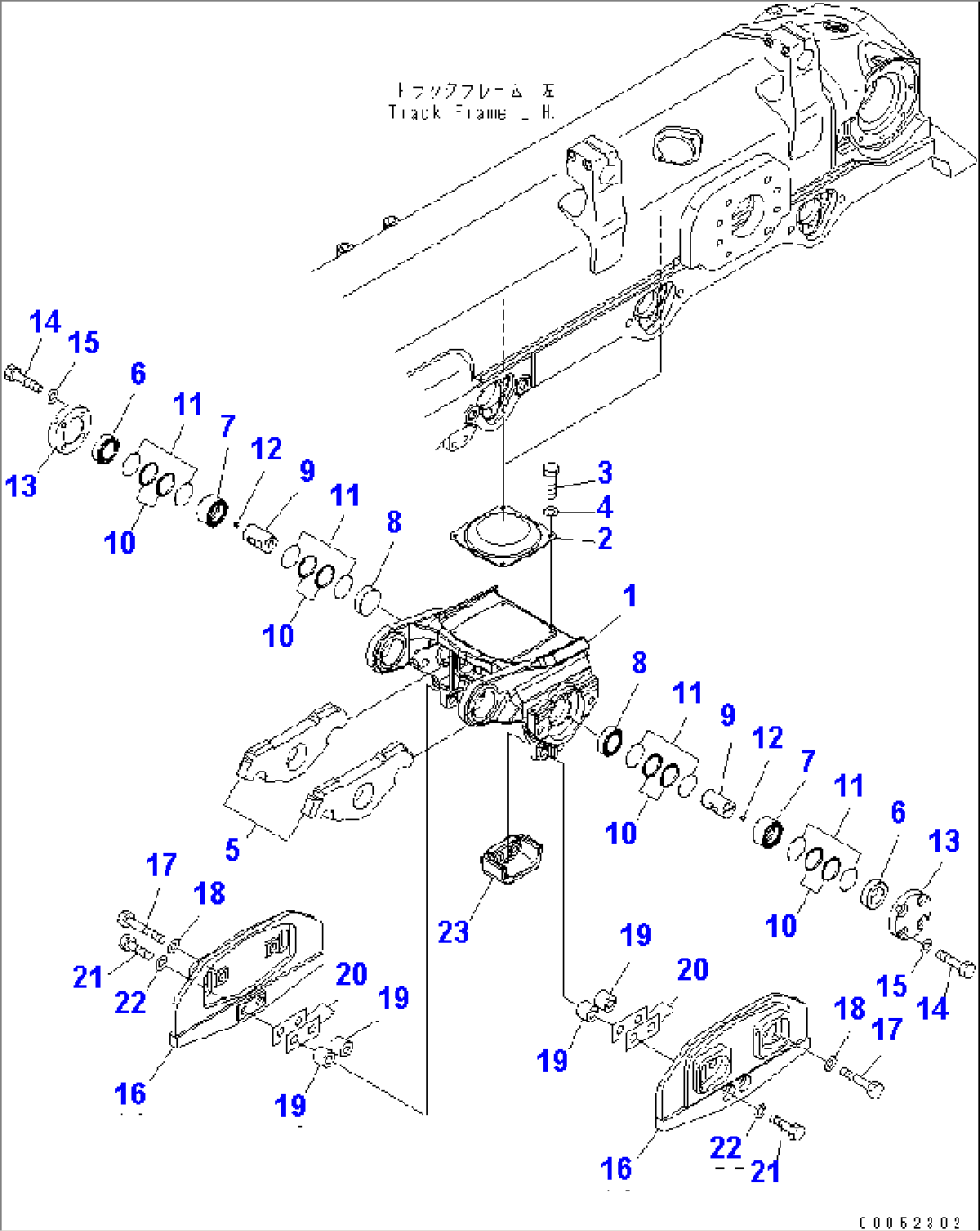TRACK FRAME (BOGIE) (L.H.) (FOR FULL ROLLER GUARD 1¤2)(#80001-)