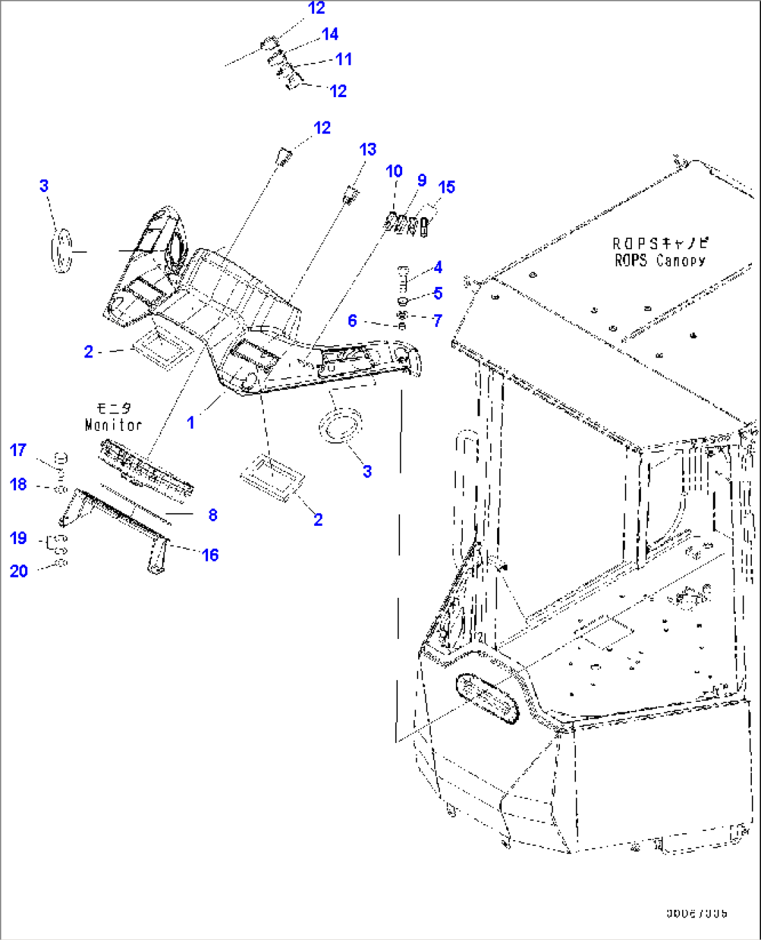 ROPS Canopy and Floor Frame Group, Front Cover (#75750-)