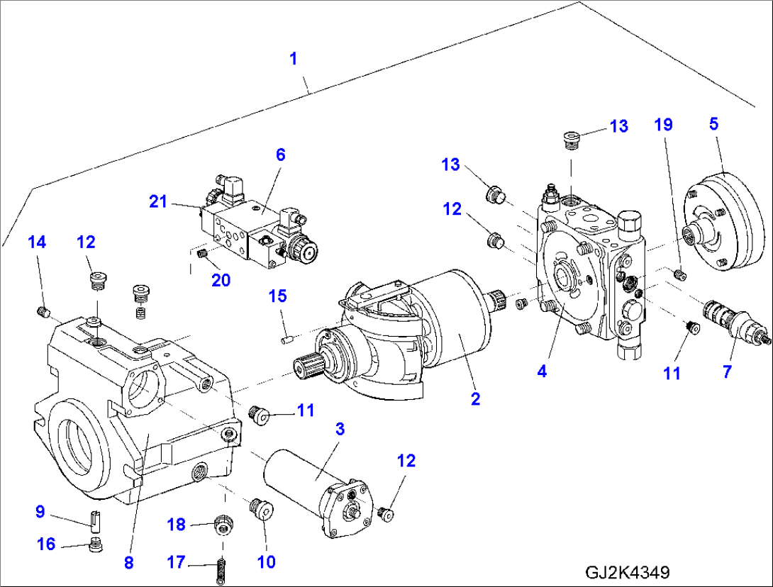 HYDRAULIC PUMP (20KM/H) (INNER PARTS) (1/8)