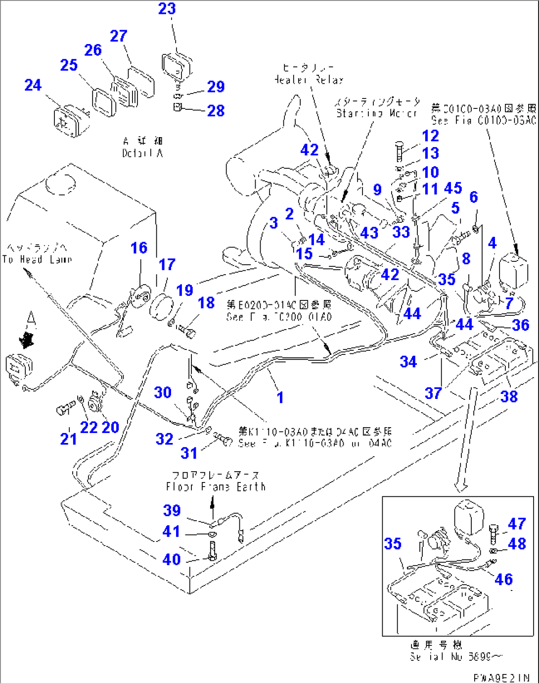 ELECTRICAL SYSTEM (WORK LAMP¤ HORN AND SENSOR LINE)