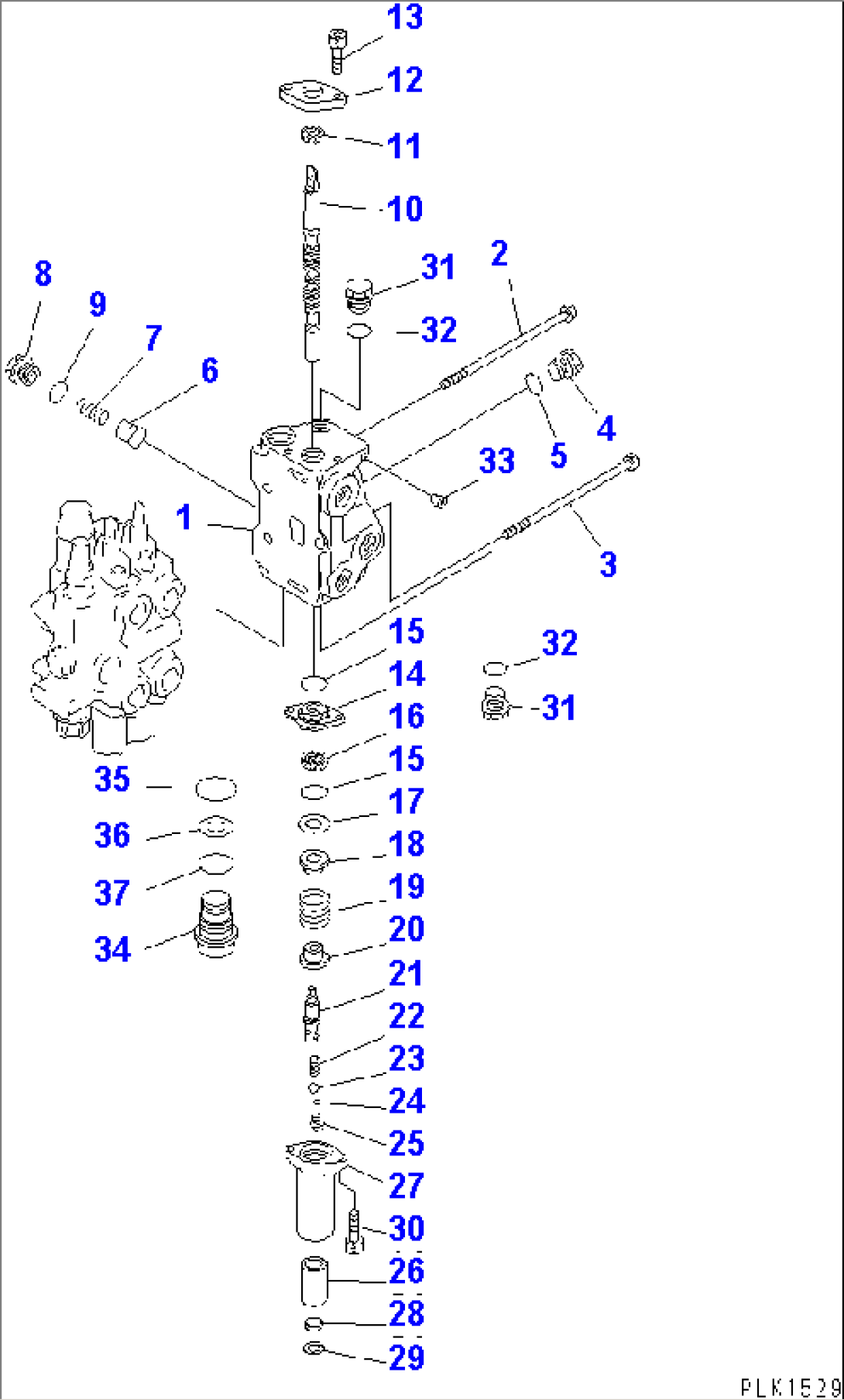 CONTROL VALVE (3-SPOOL) (2/3)(#47617-)