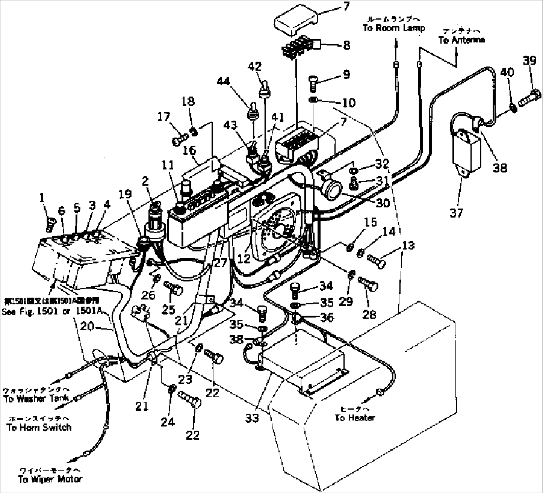 INSTRUMENT PANEL (FOR LONG LEVER CONTROL)(WTTH AUTO DECELERATION¤SWING MECHANICAL BRAKE)(#3687-)