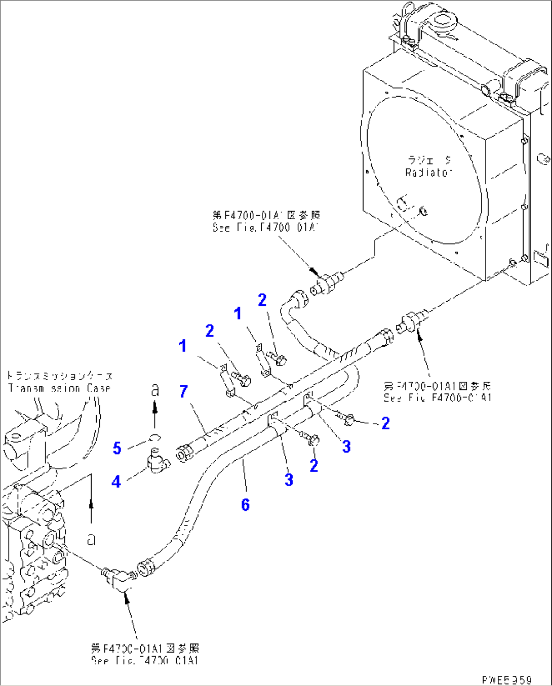 TRANSMISSION (OIL COOLER PIPING) (WITH EMERGENCY STEERING OR MILTI COUPLER)