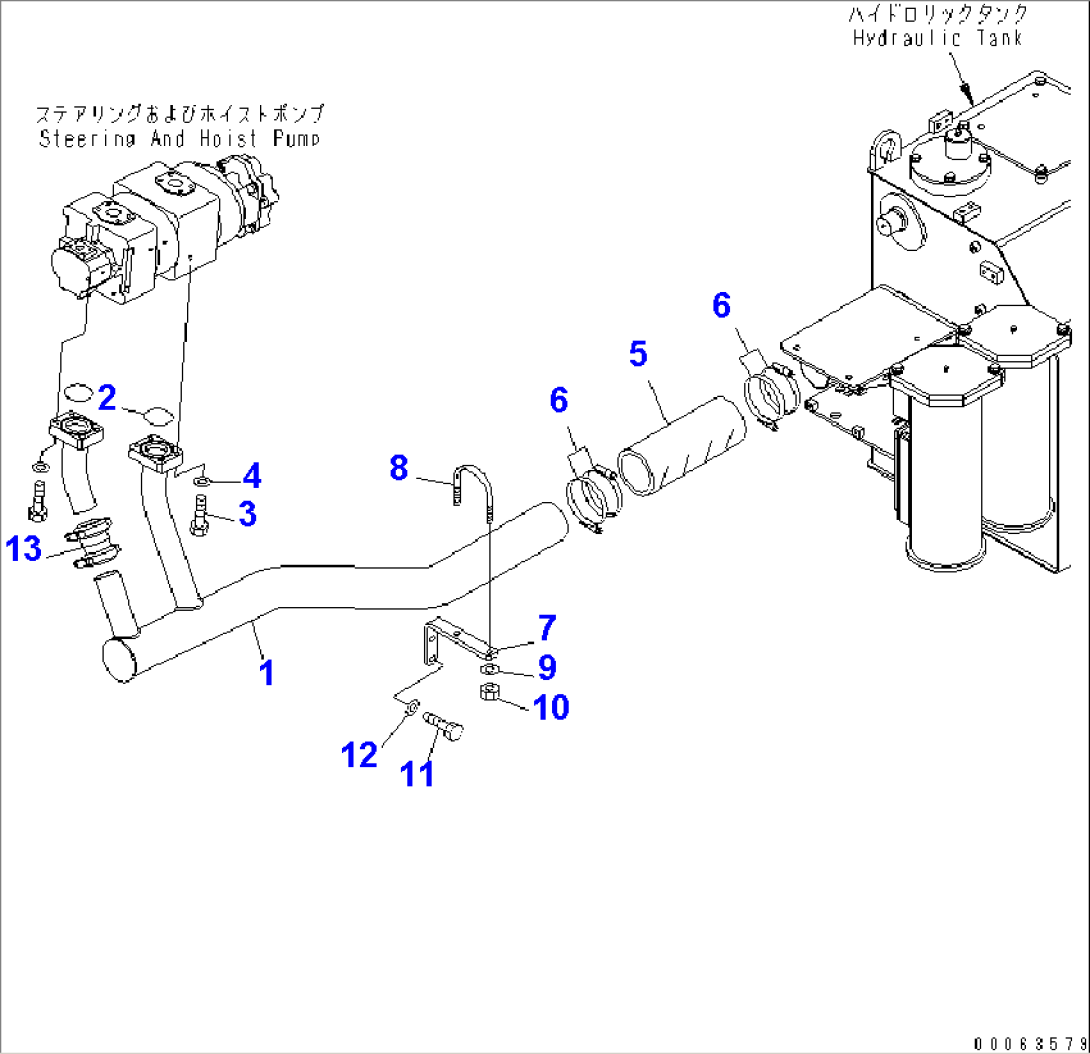 STEERING AND HOIST PIPING (PIPING) (PUMP SUCTION)