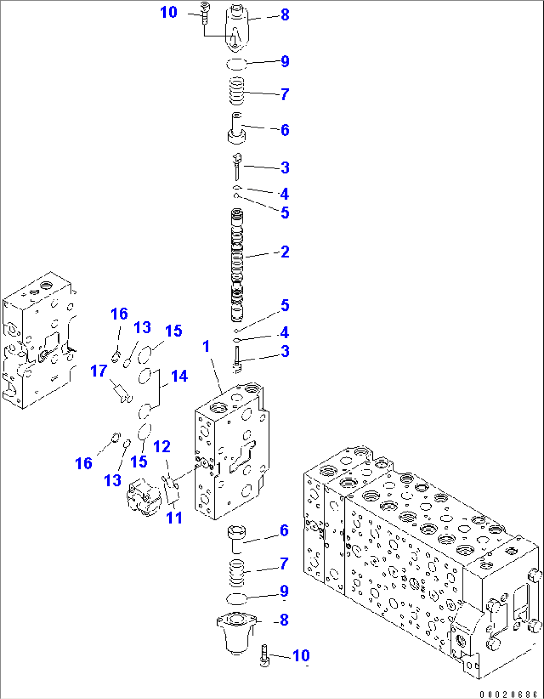 MAIN VALVE (2-ACTUATOR) (23/25) (#K50500-)