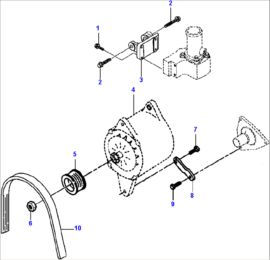 FIG. E5130-01A0 ALTERNATOR MOUNTING - 80 AMP