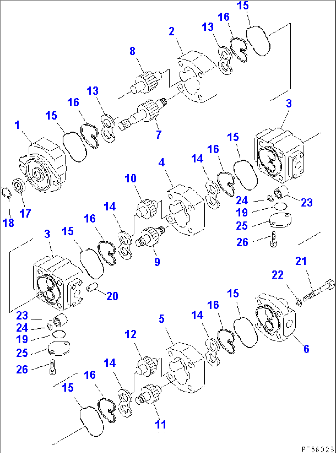 HYDRAULIC PUMP (FOR WORK EQUIPMENT AND STEERING)