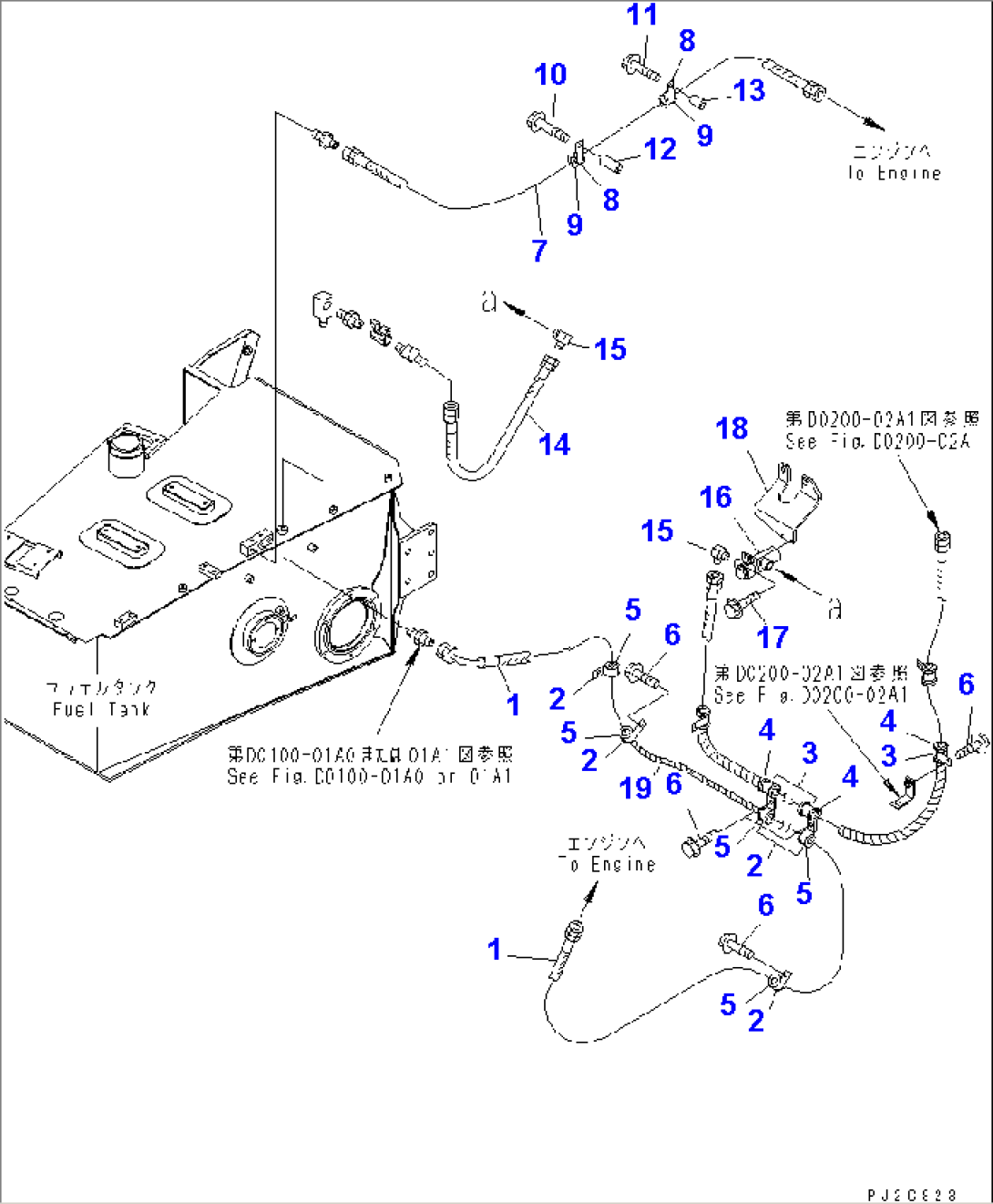 FUEL PIPING (WITH WATER SEPARATOR) (1/2)