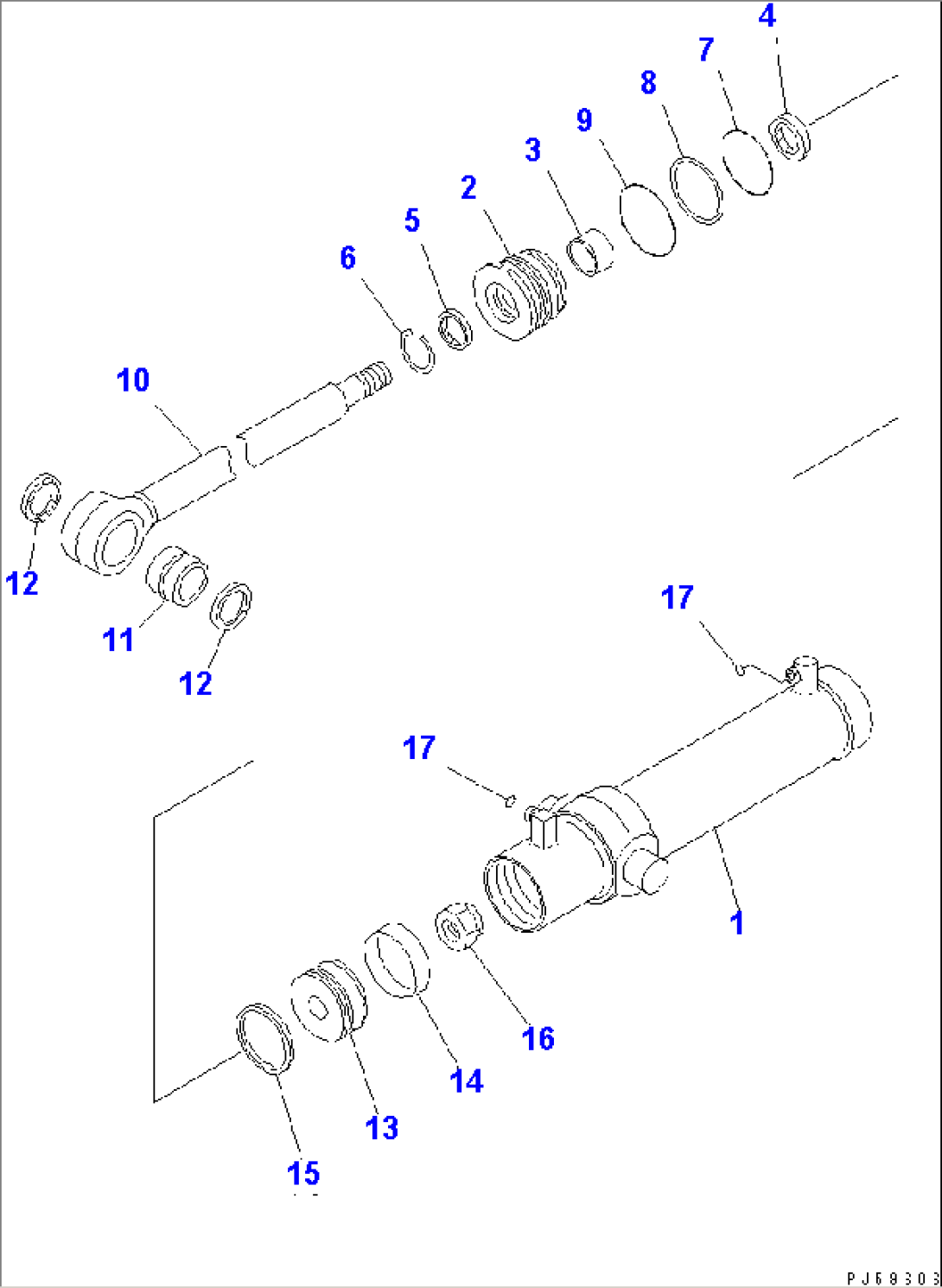 REAR RIPPER CYLINDER (INNER PARTS)(#51001-)