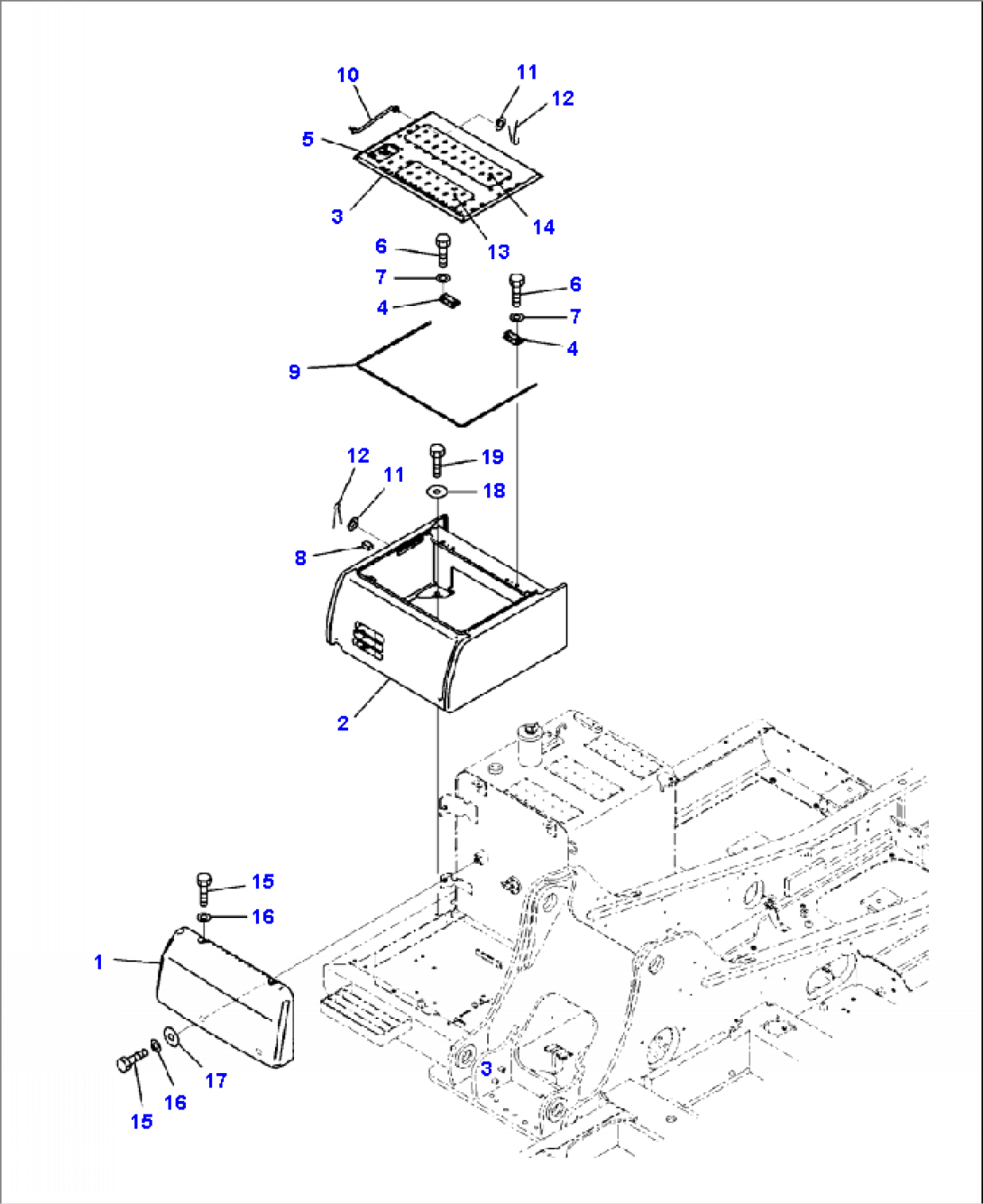 M1220-01A0A FRAME MACHINE CAB (BATTERY BOX) (S/N A87221- UP)
