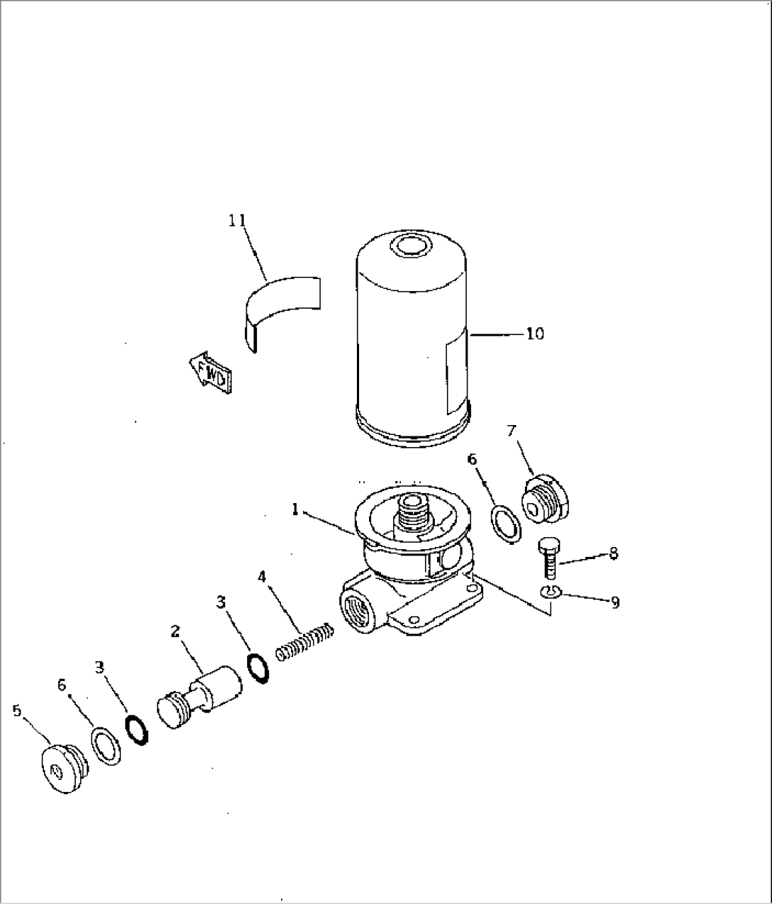 OIL FILTER AND SLUICE VALVE