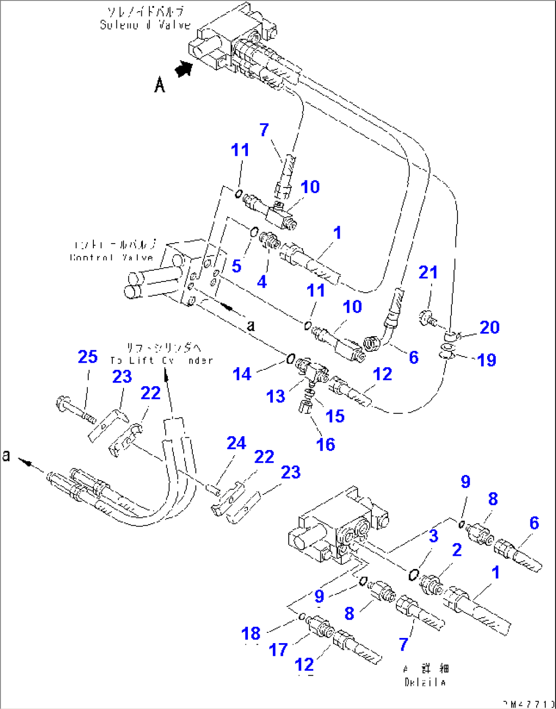 HYDRAULIC PIPING (BUCKET AUTO LEVELING SYSTEM LINE) (2/2)(#60001-)