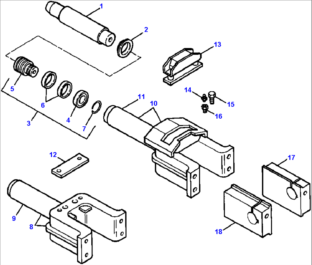 FRONT IDLER FORK AND HYDRAULIC TRACK ADJUSTER