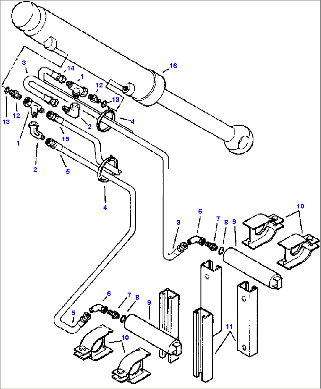 DRAWBAR SIDE SHIFT ACCUMULATOR INSTALLATION R.H. BIASED BLADE SUSPENSION