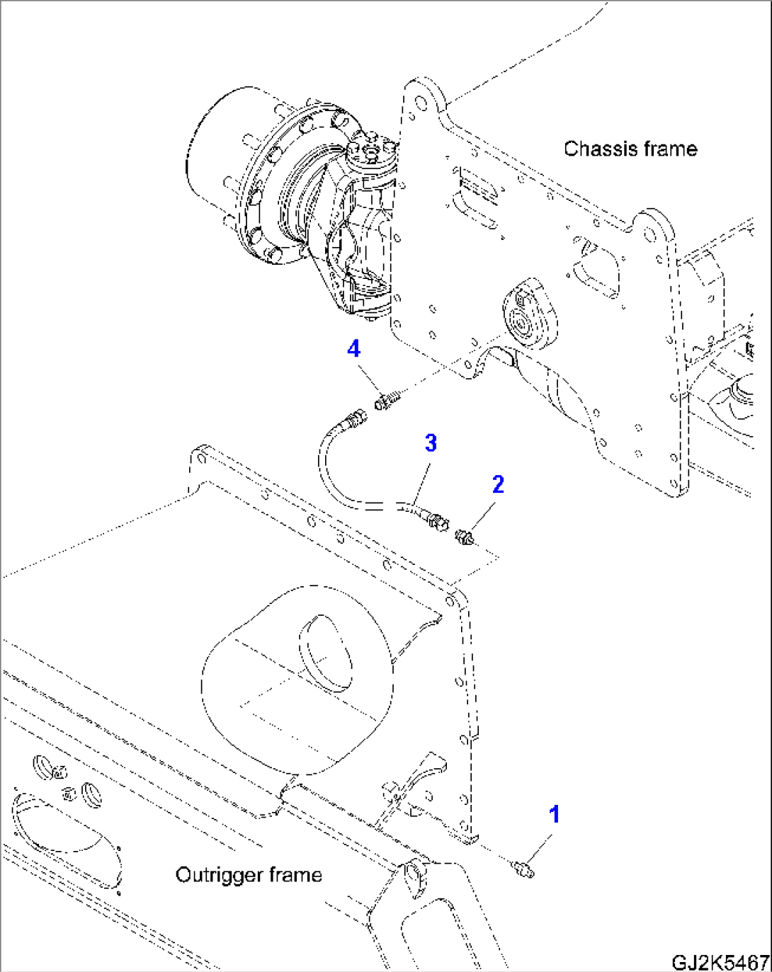 FRONT OUTRIGGER LUBRICATION PIPING