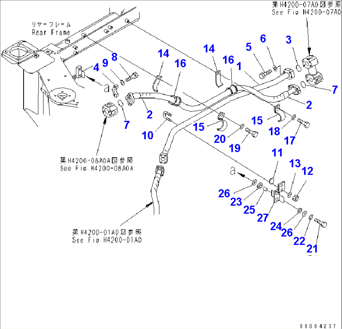 HYDRAULIC PIPING (RETURN LINE)(#75460-)