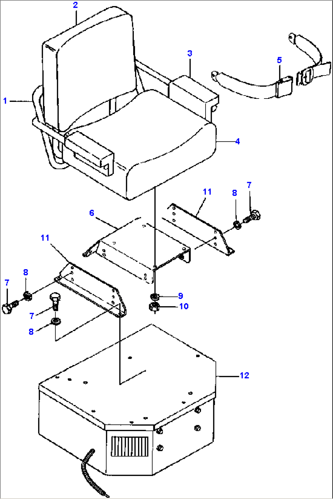 STANDARD SEAT MOUNTING S/N 203588 AND UP