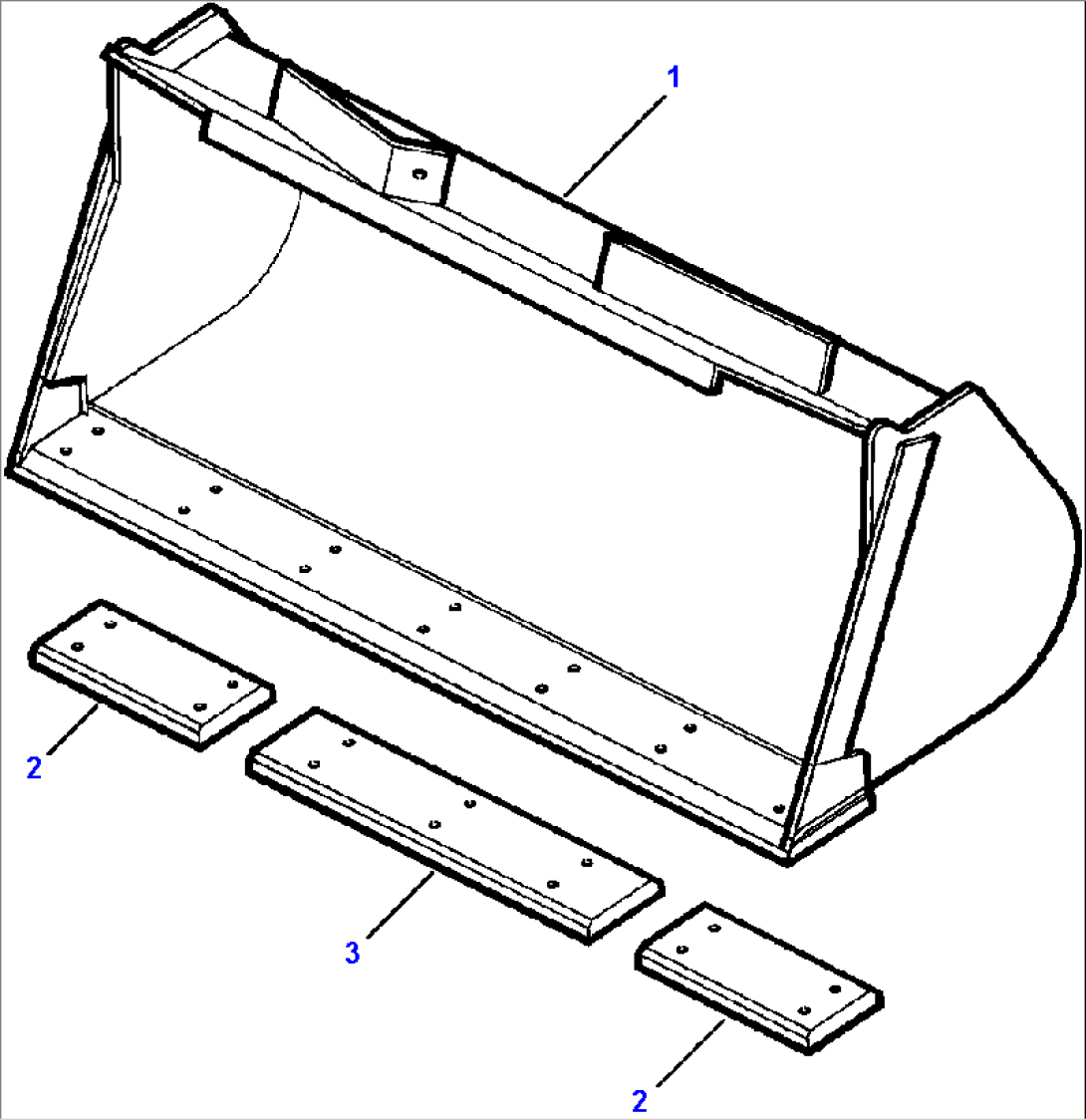 FIG NO. 7110B EXCAVATING BUCKET W/BOLT-ON CUTTING EDGE 3.5 YDþ