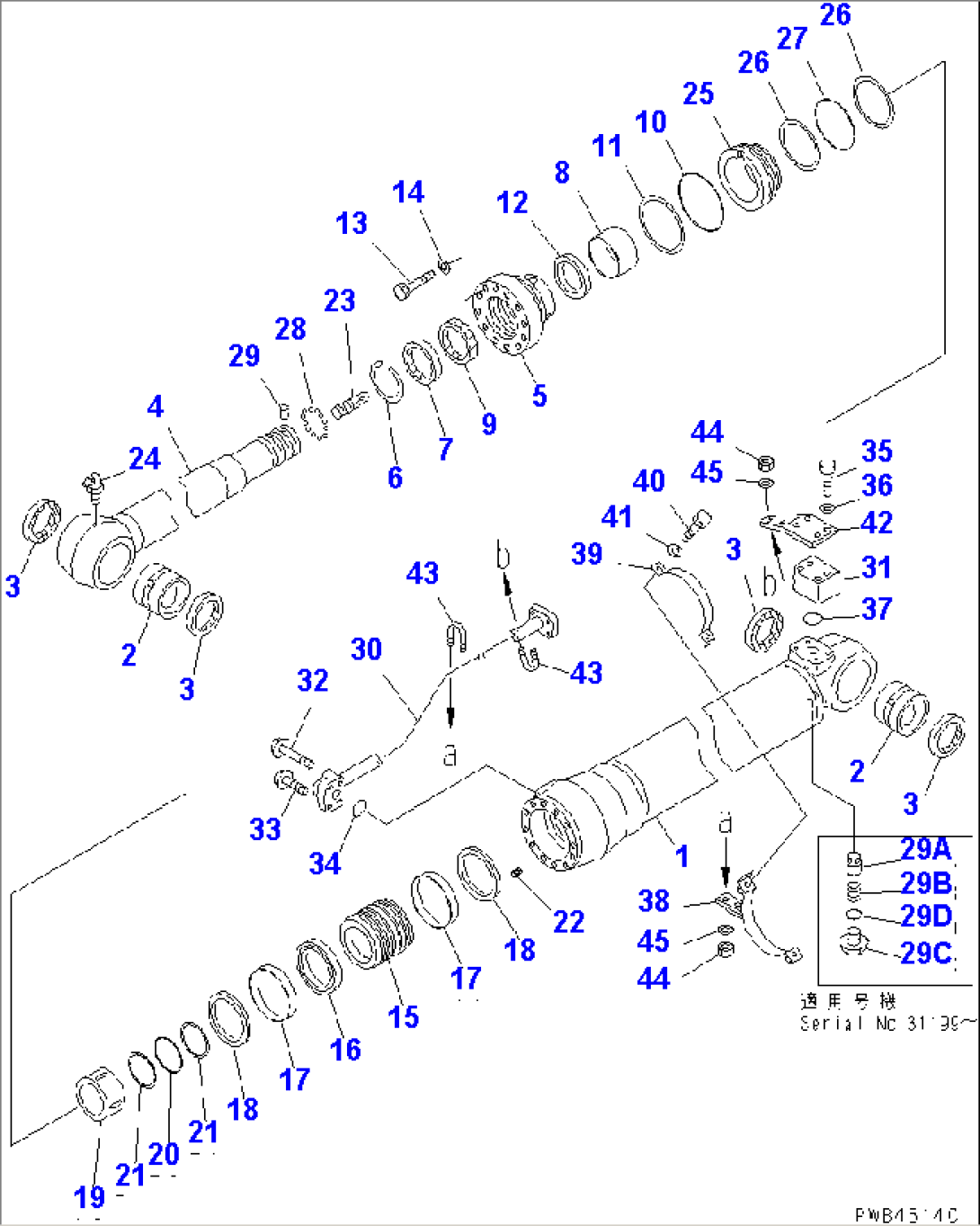 ARM CYLINDER (LONG GREASING TYPE)(#30916-)
