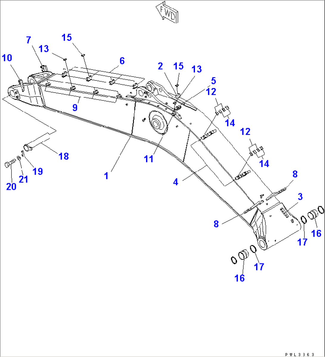 BOOM (7.3M) (HEAVY DUTY) (BOOM AND TOP PIN)