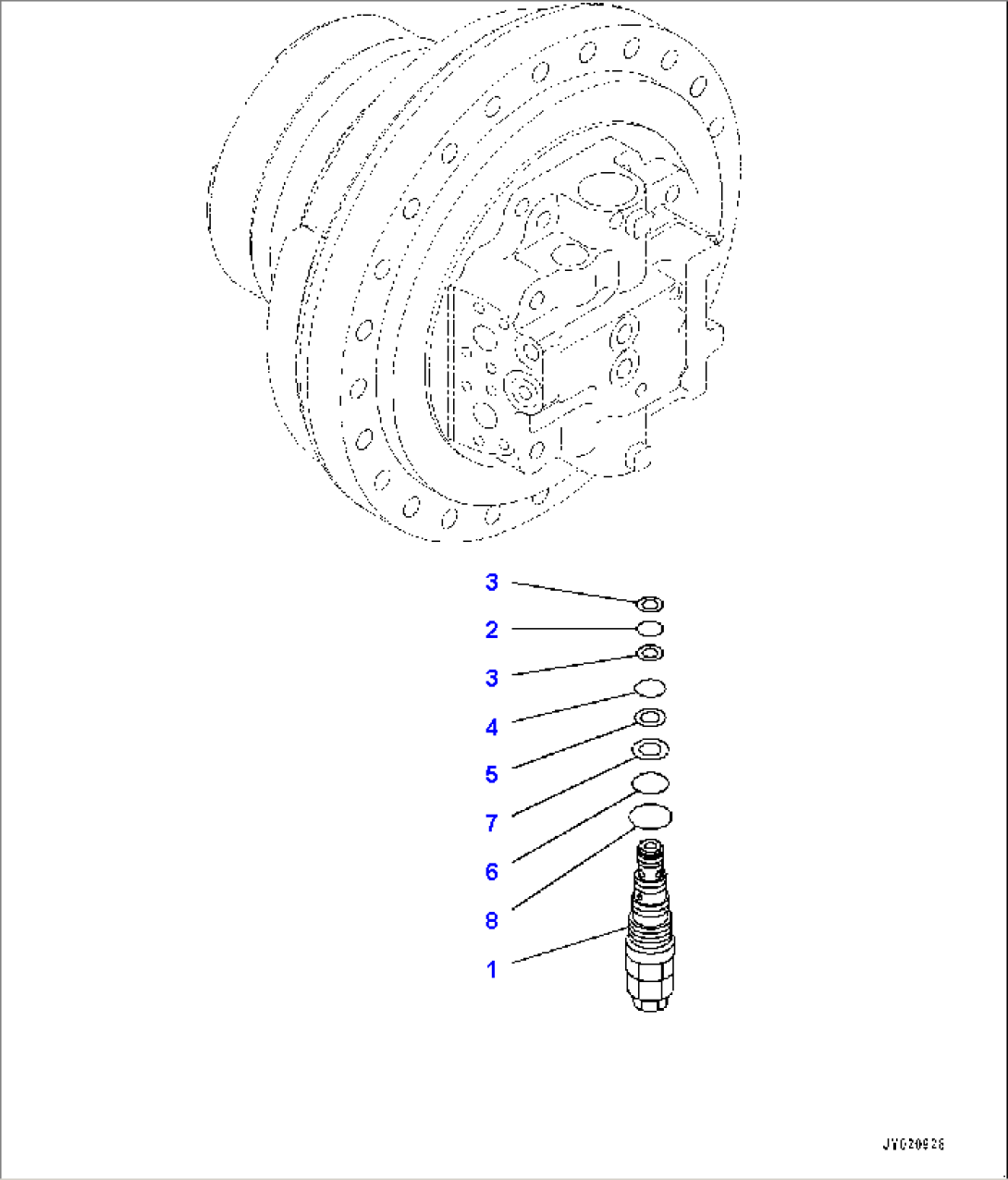 Travel Motor and Final Drive, Travel Motor, L.H. (3/3) (#80001-)