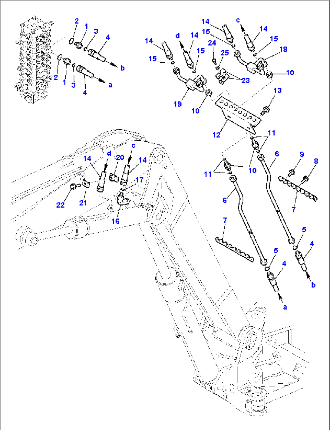 HYDRAULIC PIPING (2nd BOOM CYLINDER LINE)