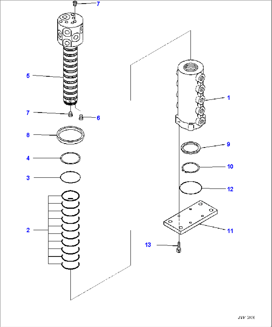 Track Frame, Inner Parts, Swivel Joint (#20366-)