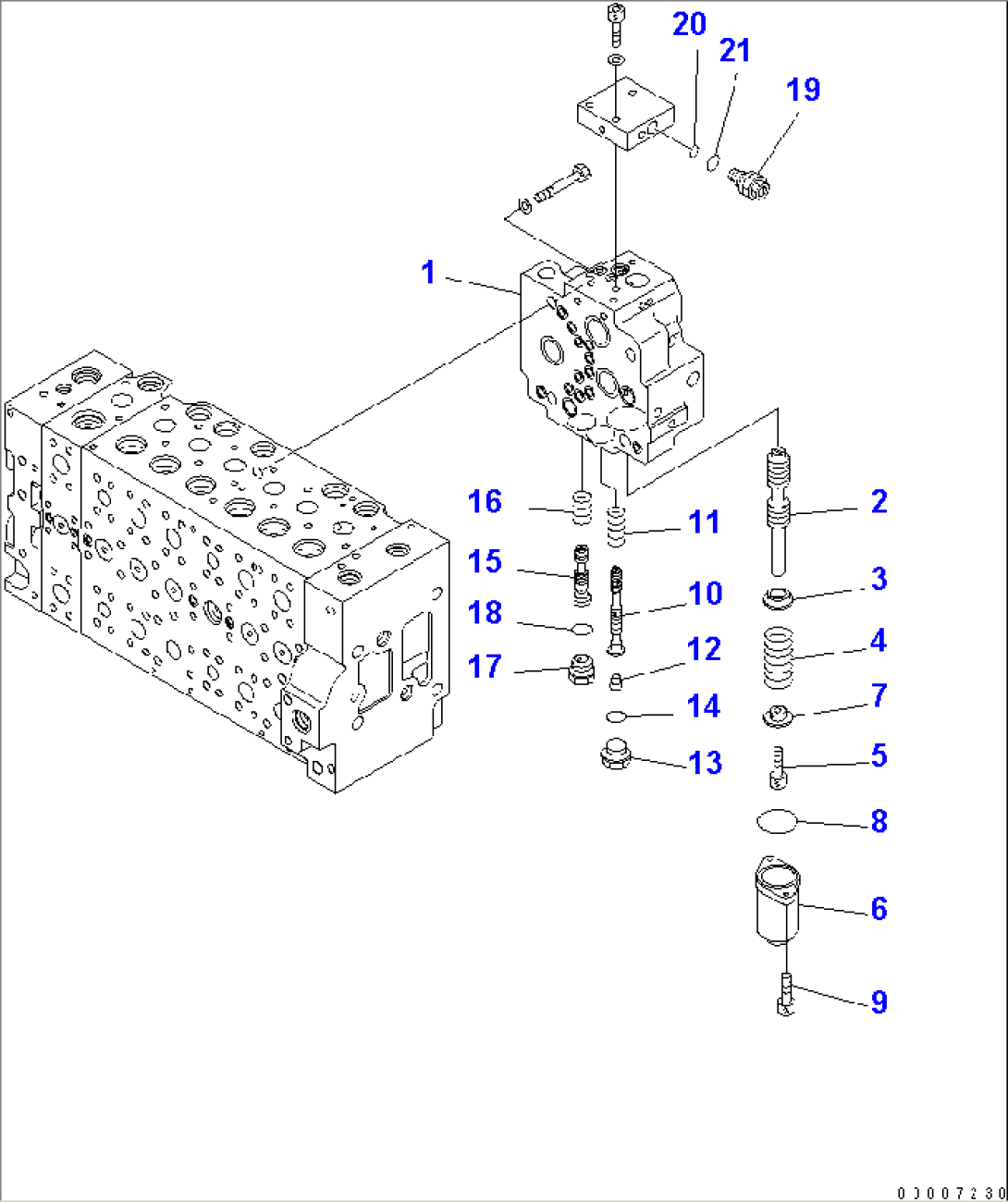 MAIN VALVE (7-SPOOL) (13/19) (ROTATION ARM)