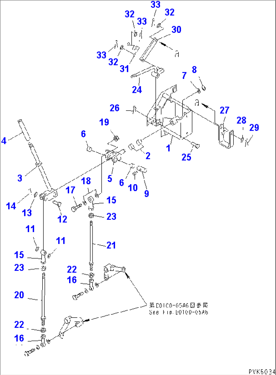 TRANSMISSION CONTROL LEVER (1/2) (D21) (FOR F2-R2 TRANSMISSION) (FOR TWO LEVER STEERING)