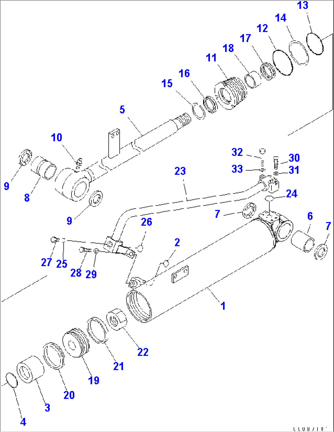 BUCKET CYLINDER (FOR HIGH LIFT ARM)(#75299-)