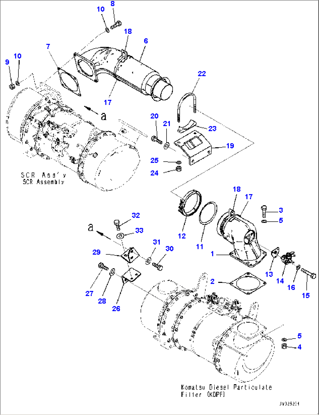 Komatsu Diesel Particulate Filter (KDPF) and SCR Assembly, SCR Assembly Mounting