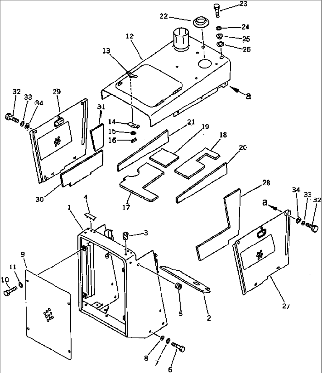 RADIATOR GUARD AND HOOD (NOISE SUPPRESSION FOR EC)(#40238-)