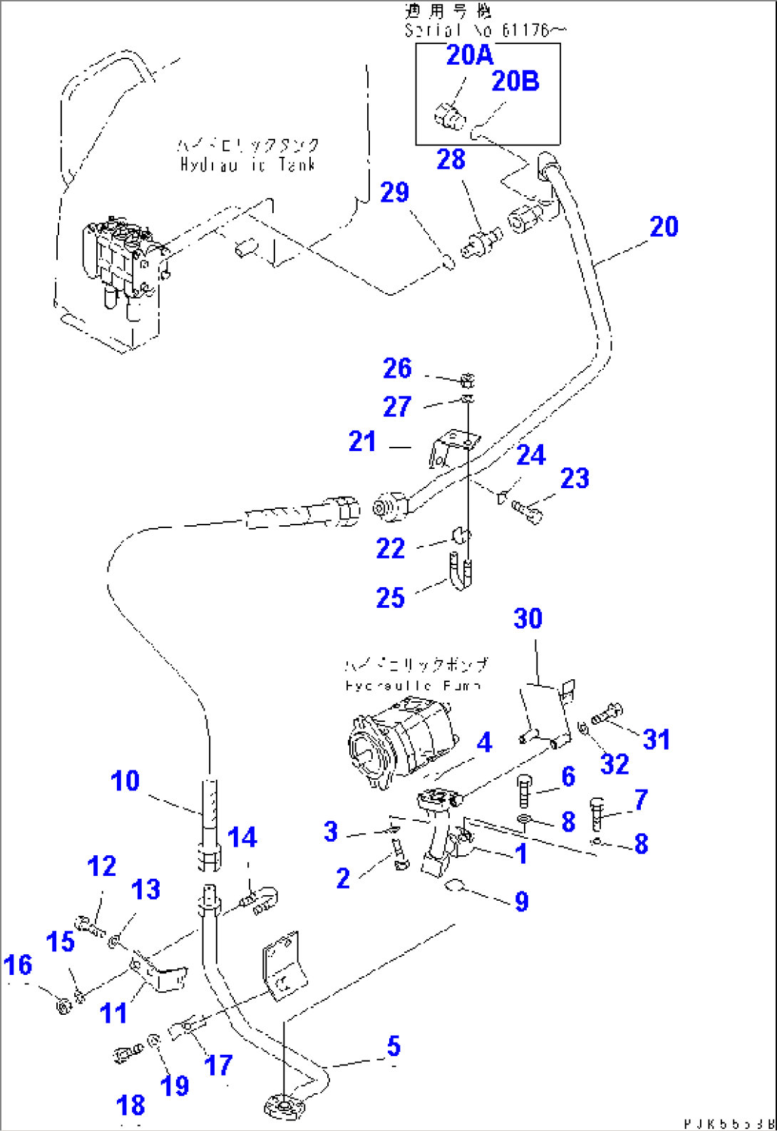 HYDRAULIC PIPING (DELIVERY PIPING AND SAFTEY COVER) (FOR 3-VALVE)