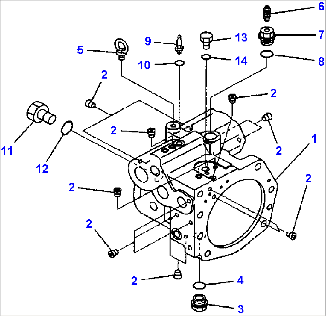 FIG. H0210-06A0 MAIN PUMP - REAR CASE ASSEMBLY
