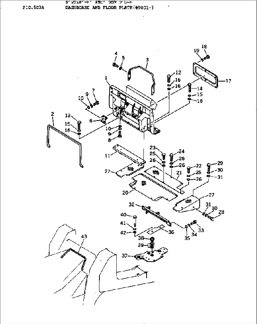 DASHBOARD AND FLOOR PLATE(#9001-)