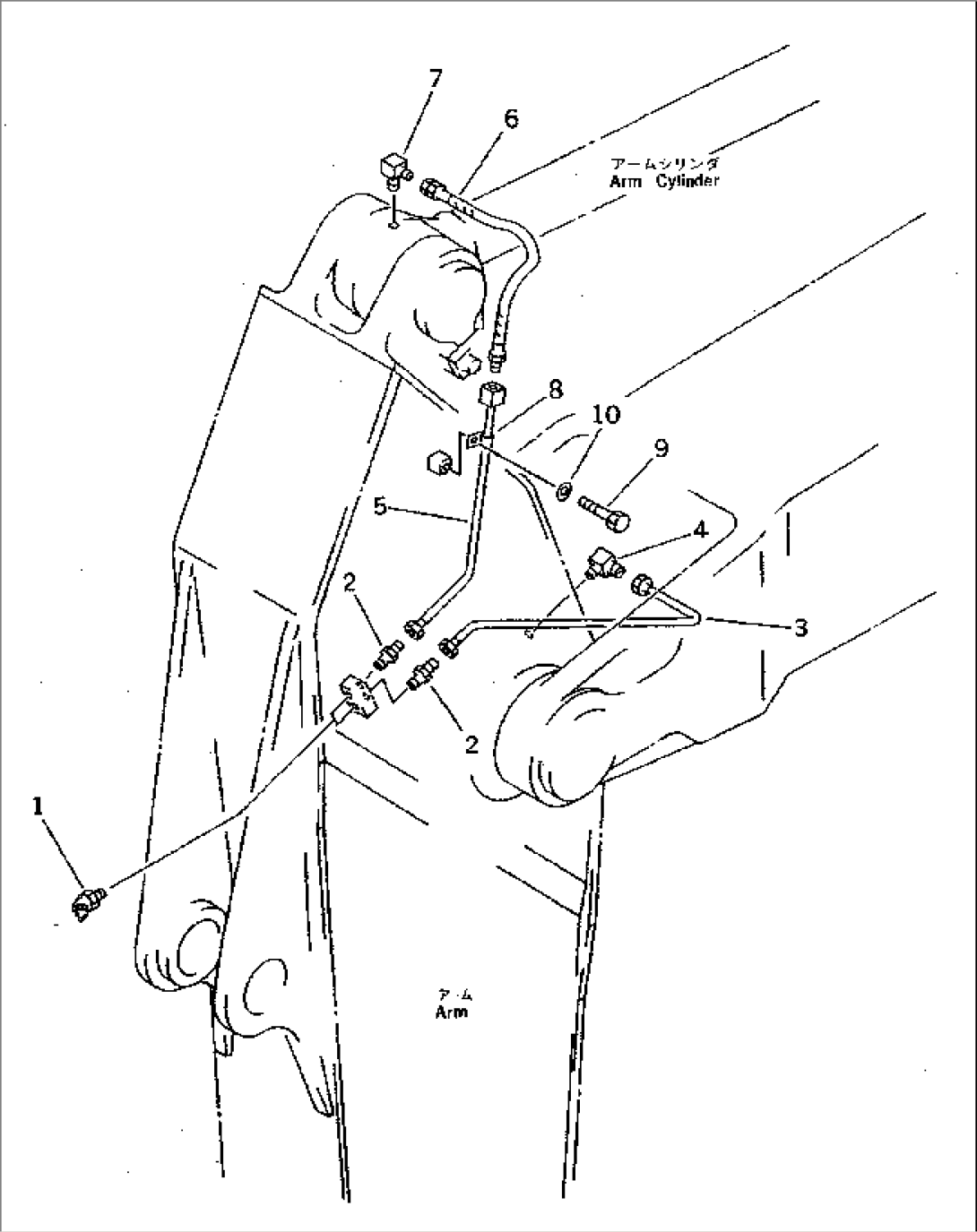 WORK EQUIPMENT LUBRICATION PIPING (ARM SIDE)(#20001-)
