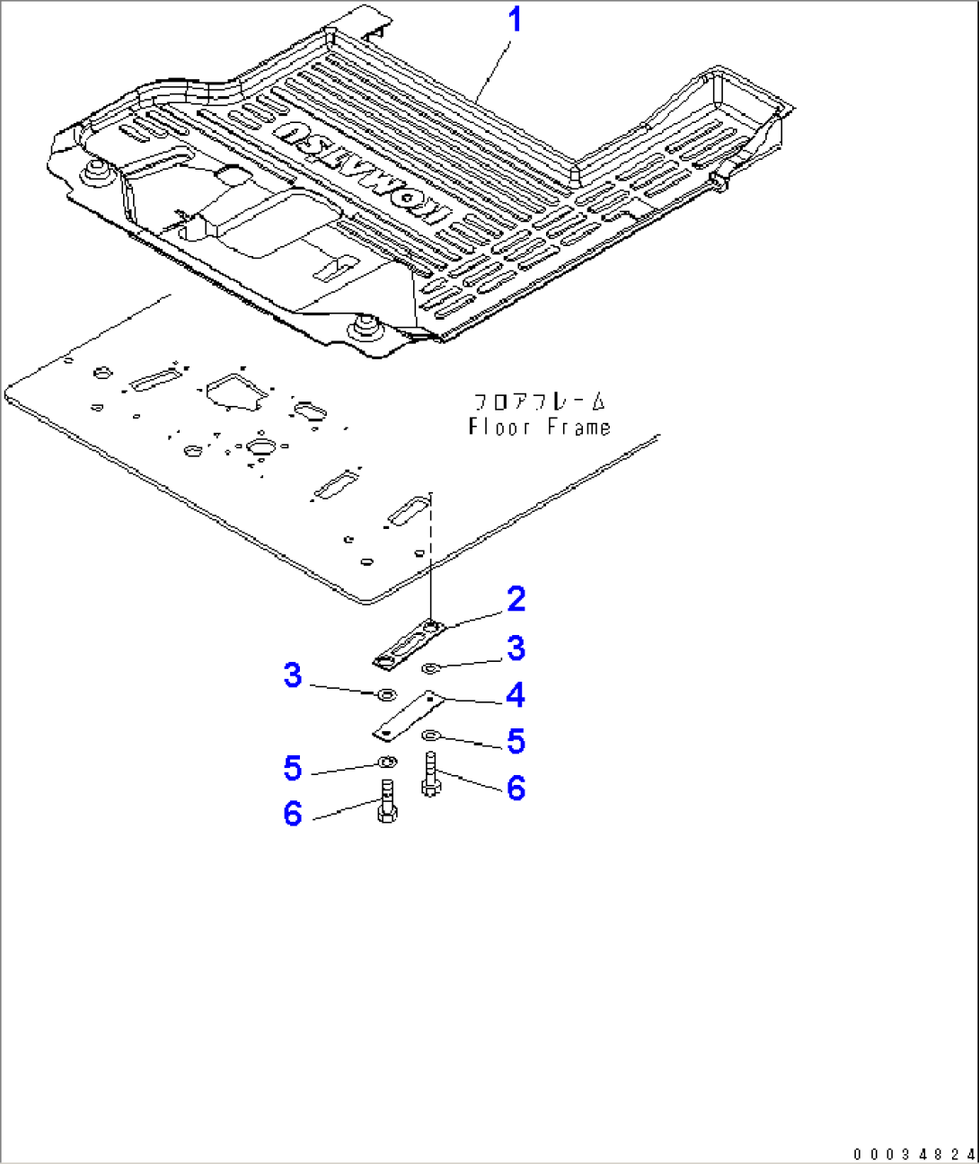FLOOR MAT (FOR 2-ATTACHMENT¤ 1-PIECE BOOM) (FOR 1-ATTACHMENT¤ 2-PIECE BOOM)