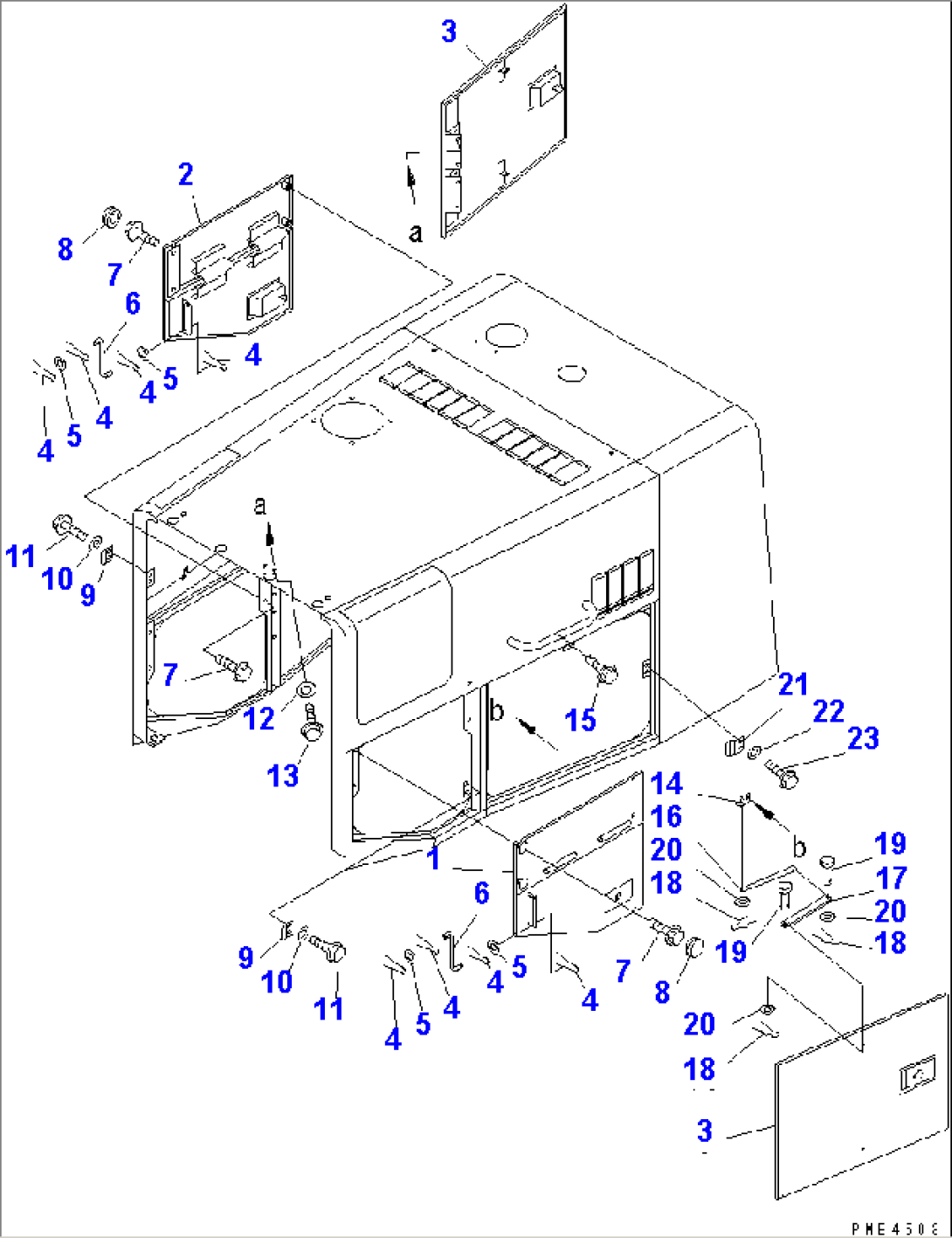 RADIATOR GUARD AND HOOD (ENGINE SIDE COVER) (NOISE SUPPRESSION SPEC.) (FOR EC)