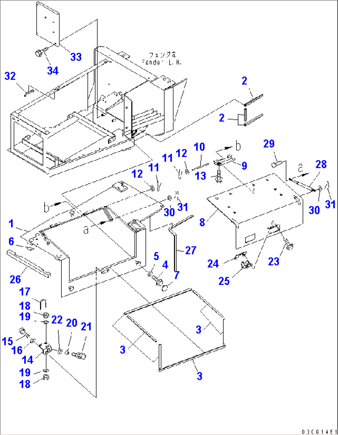 BATTERY BOX (LOWER FENDER¤ L.H. 2/2) (FOR ADDITIONAL FUEL FILTER)(#1122-)