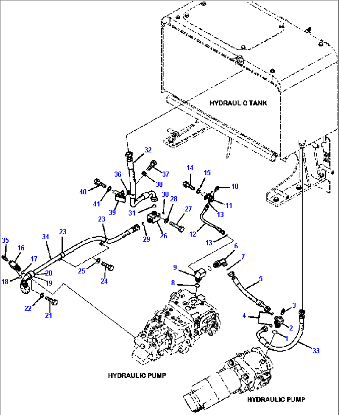 H0210-30A0 HYDRAULIC PUMP DRAIN LINE