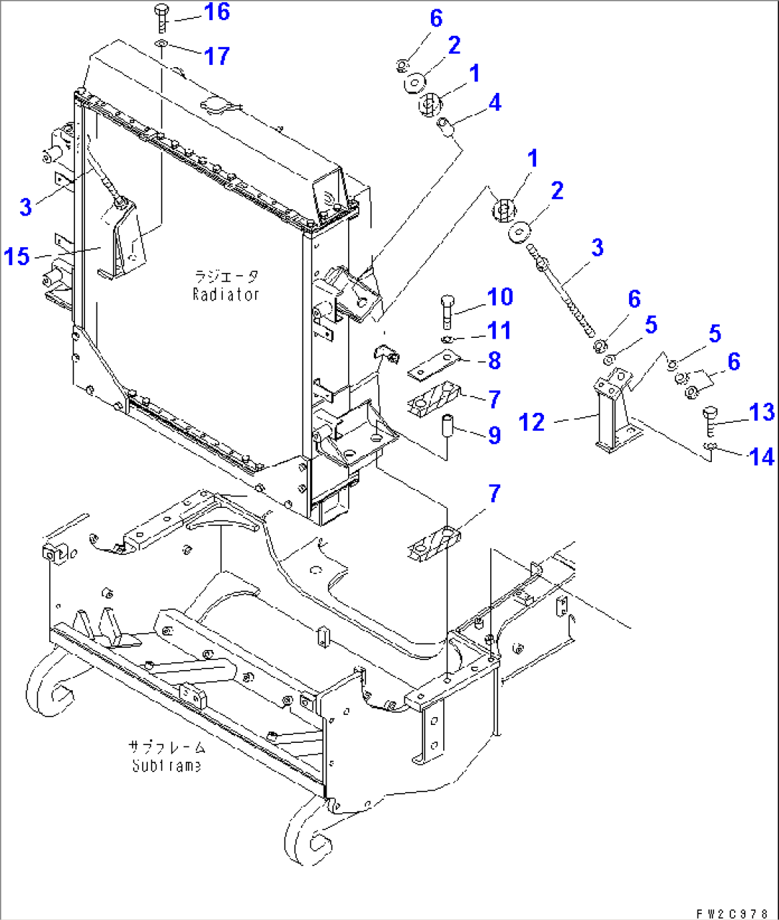 RADIATOR (MOUNTING PARTS)