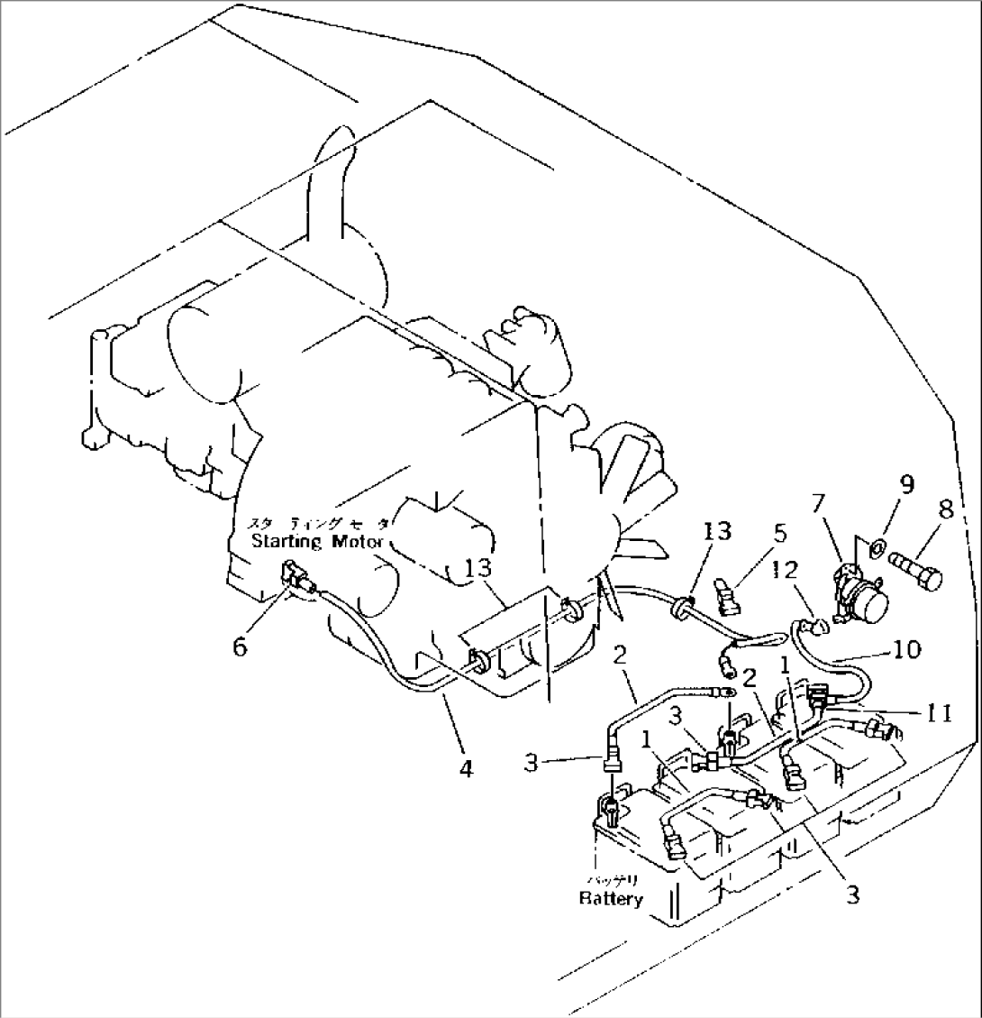 ELECTRICAL SYSTEM (BATTERY AND STARTING MOTOR LINE) (FOR ADD. BATTERY)(#K20001-K20392)