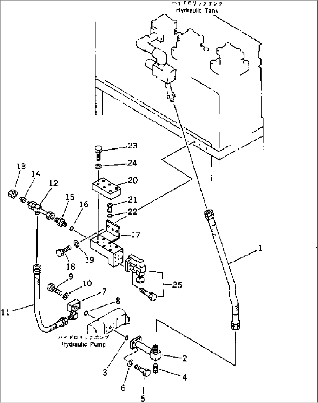 HYDRAULIC PIPING (ROTOR REVOLUTION) (8/10) (CHARGE PUMP RELIEF LINE)