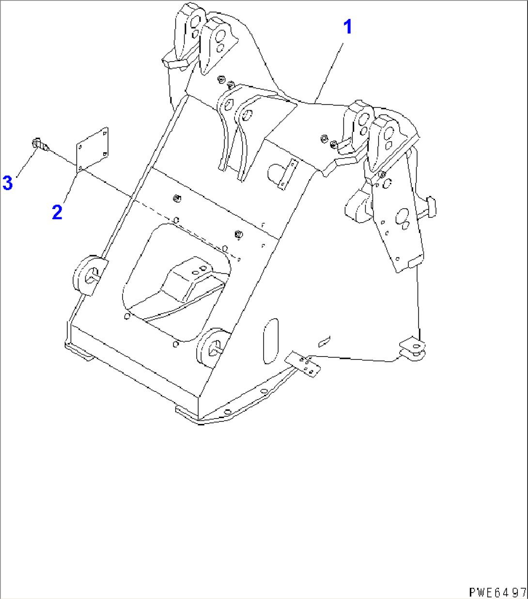 FRONT FRAME (WITH 3-SPOOL OR 4-SPOOL CONTROL VALVE AND FRONT ATTACHMENT)