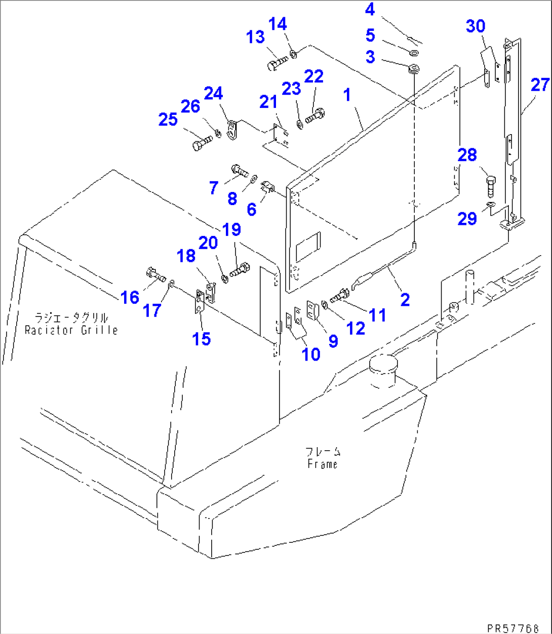 ENGINE SIDE PANEL (L.H. UPPER) (1/2)(#11001-)